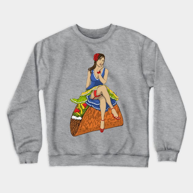 Pinup Taco Crewneck Sweatshirt by Astrablink7